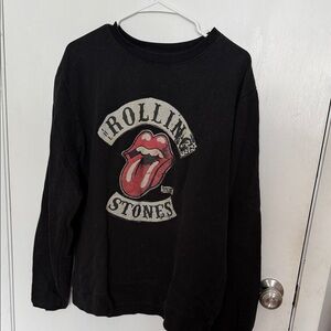 The Rolling Stones Black Sweatshirt with Red Logo